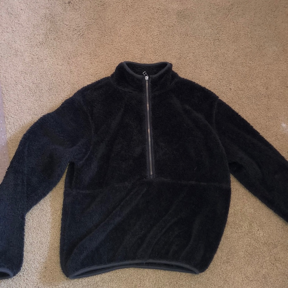 Dark/Chocolate Brown Fluffy 1/2 Zip Sweater